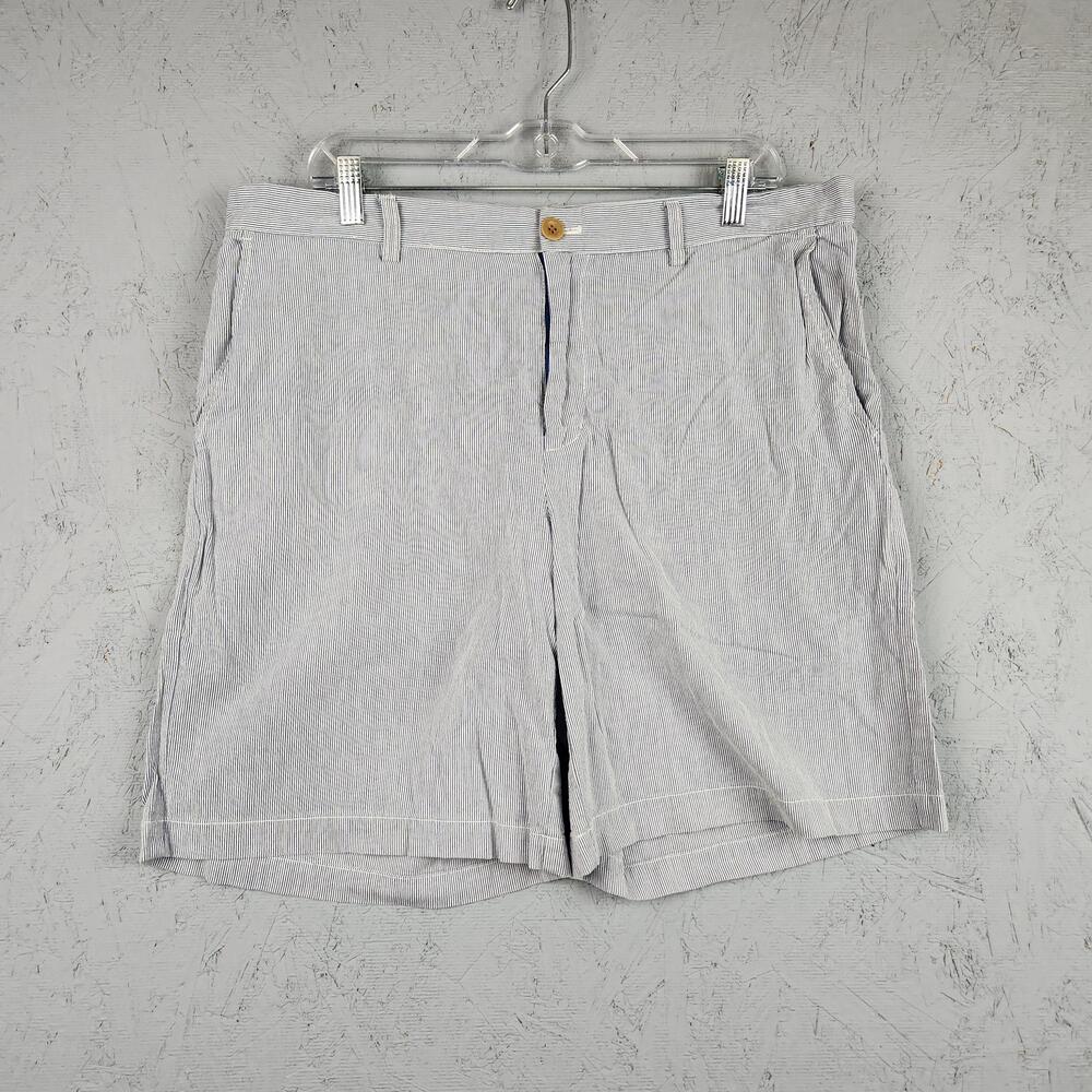 Vineyard Vines Shorts Mens 36 Blue White Seersucker Stripe Summer Golf Preppy